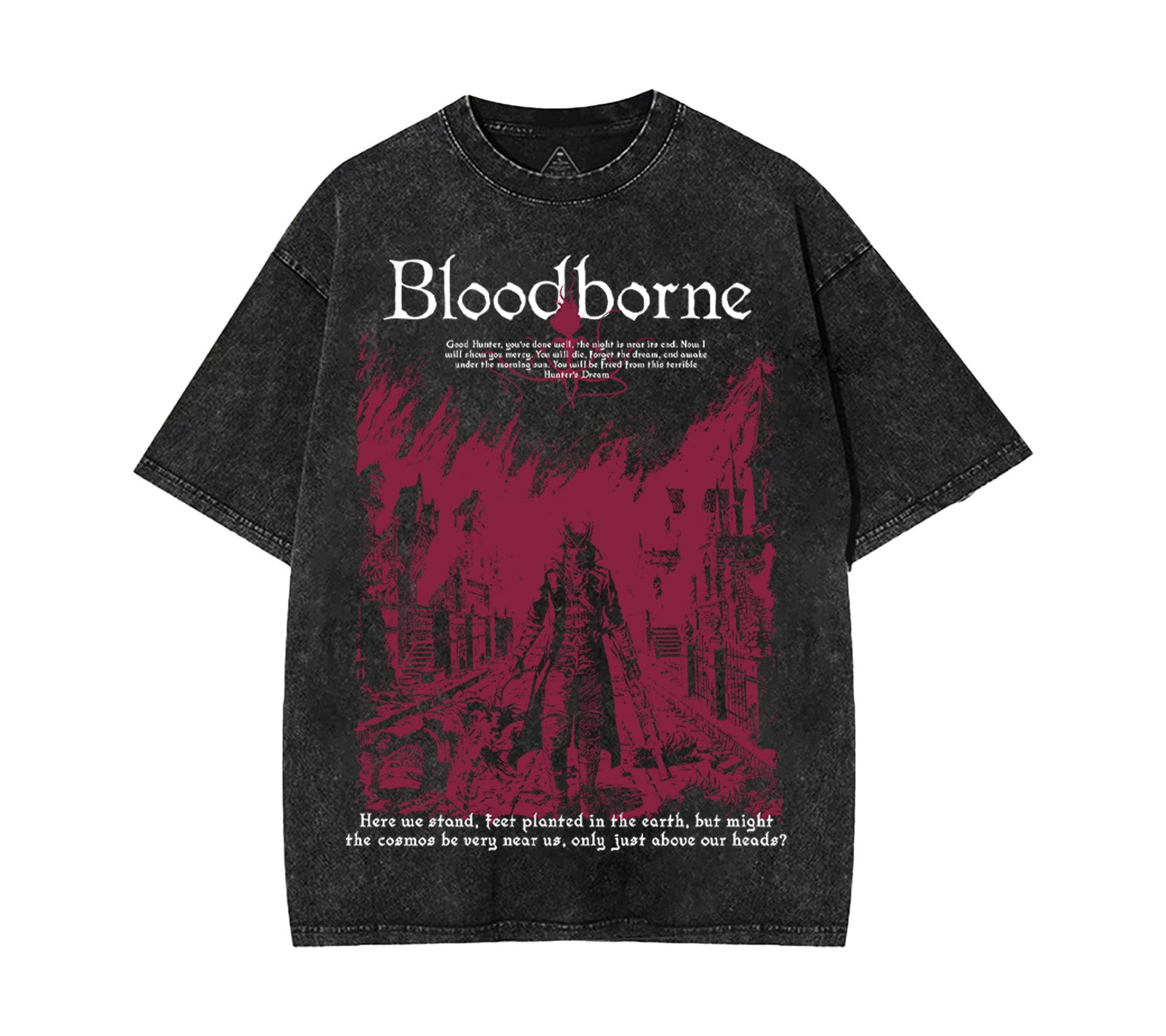 Bloodborne Double Printed Unisex Acid Washed Lightweight Cotton T-Shirt [TPR] - Image 2
